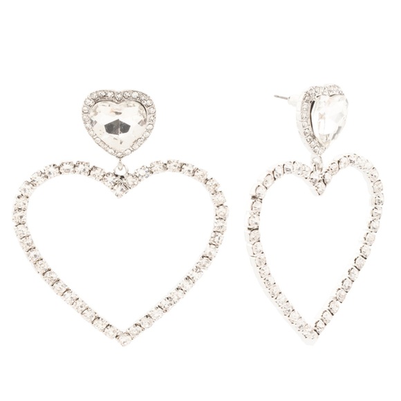 KENNETH JAY LANE Crystal Heart Earrings - Picture 5 of 6